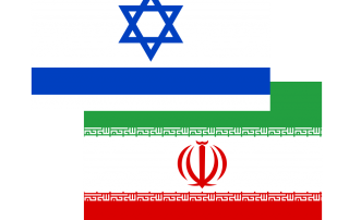 Israeli Iranian Flags